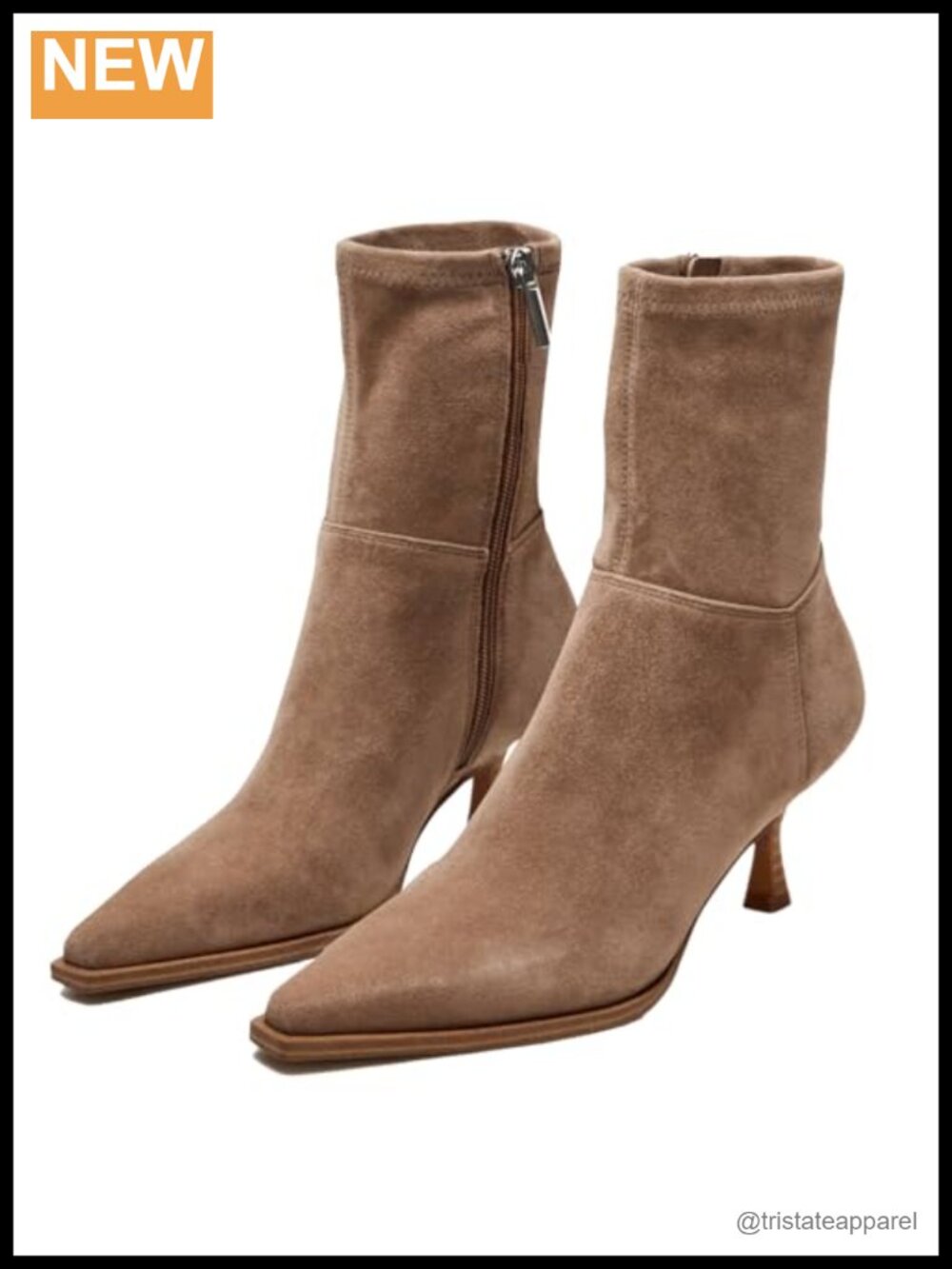 Kitten Heel Ankle Boots Women Pointed Toe Dressy Faux Leather Zip Booties
